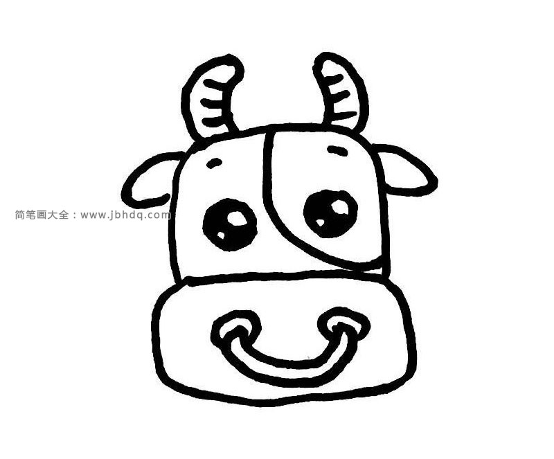 奶牛头像简笔画