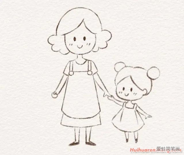 妈妈和孩子简笔画