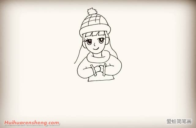 拜年的小女孩简笔画