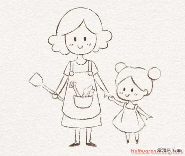妈妈和孩子简笔画