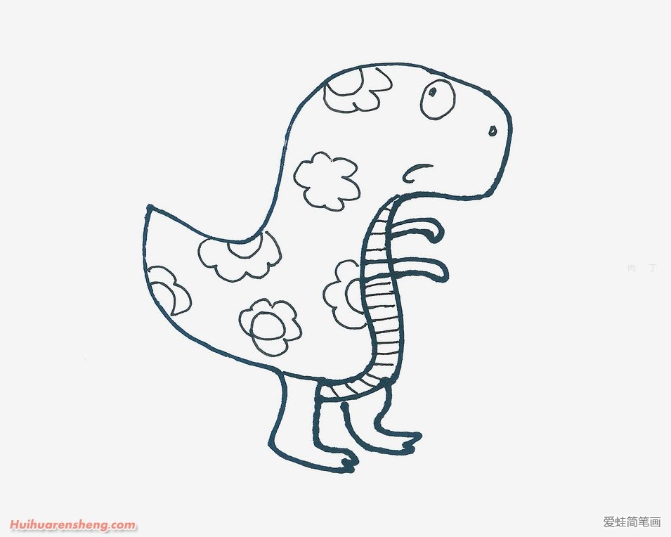 卡通可爱霸王龙简笔画