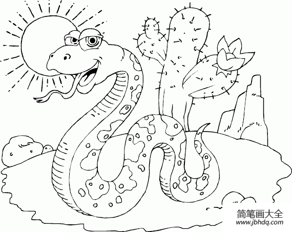 啊 蛇的简笔画图片