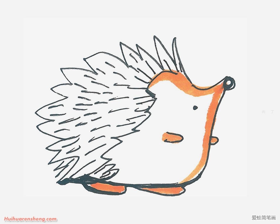 可爱卡通刺猬简笔画