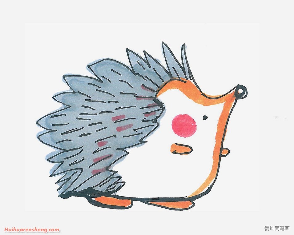 可爱卡通刺猬简笔画
