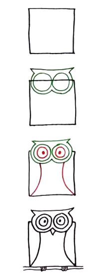 猫头鹰简笔画