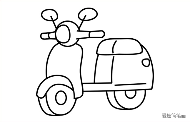 踏板摩托车简笔画
