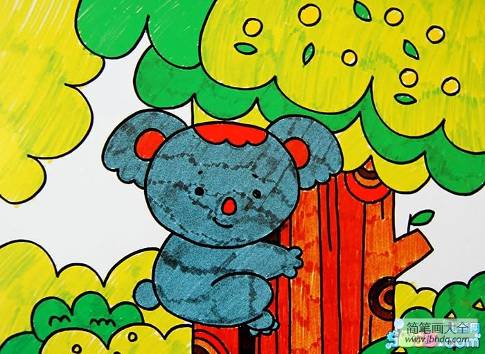 庆六一儿童节儿童画-动物园看考拉