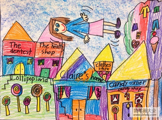 颠倒的世界六一儿童节大班绘画作品赏析