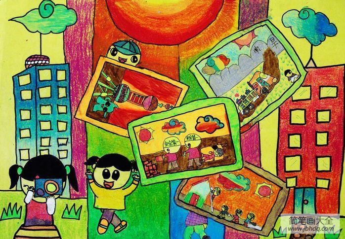 六一儿童画作品欣赏-记录欢乐