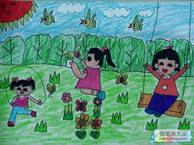 庆六一儿童节儿童画-我们的欢乐世界