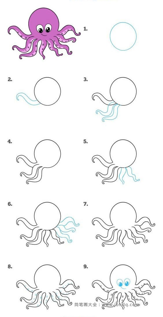章鱼的画法步骤图