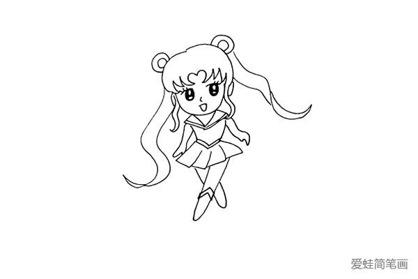 15.用线条装饰一下衣服的边缘。