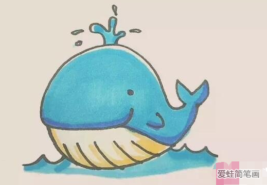 喷水的小鲸鱼简笔画