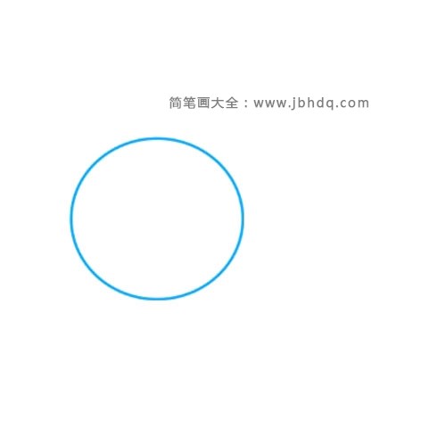 1.​​​​首先画一个圆。这将形成独角鲸的头。