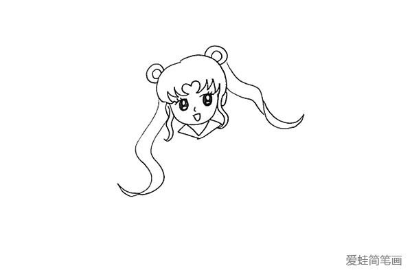 9.向下画出美少女衣服的领子部分。