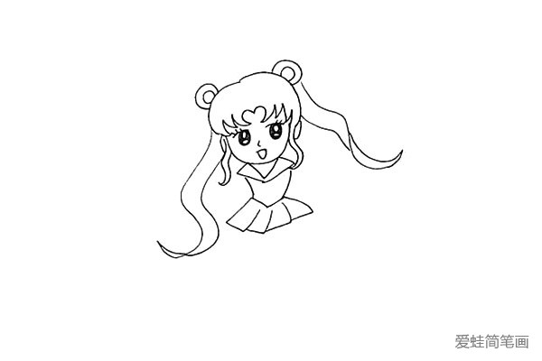 11.向下画出美少女漂亮的百褶裙。