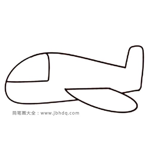 4.画飞机的前挡风玻璃。