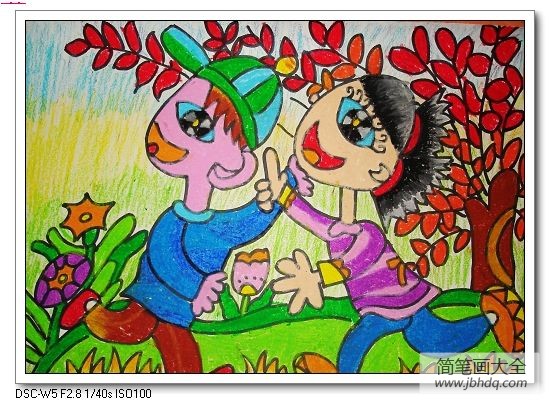 关于植树节的儿童画-植树节去游玩