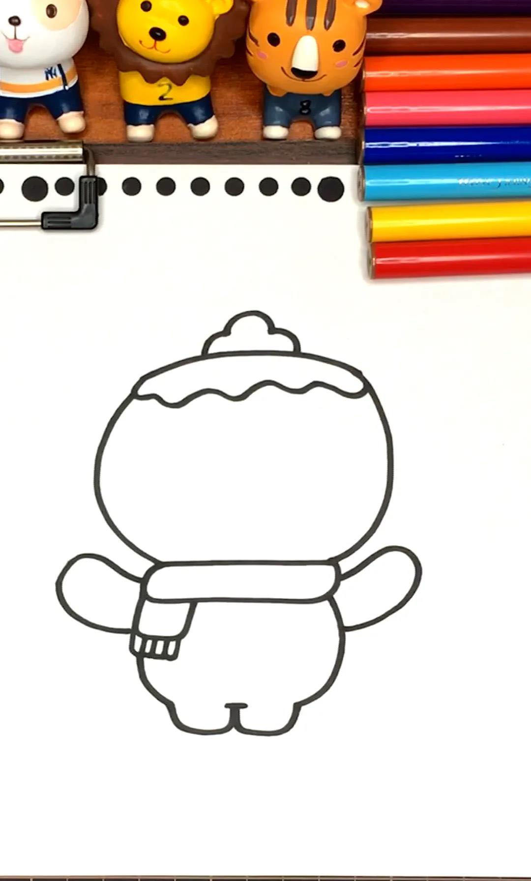 北京冬奥吉祥物雪融融儿童绘画-图2