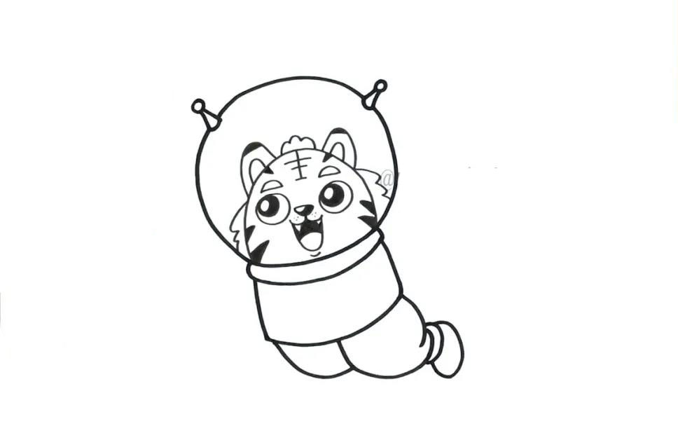 虎年春节儿童画漂亮-图2