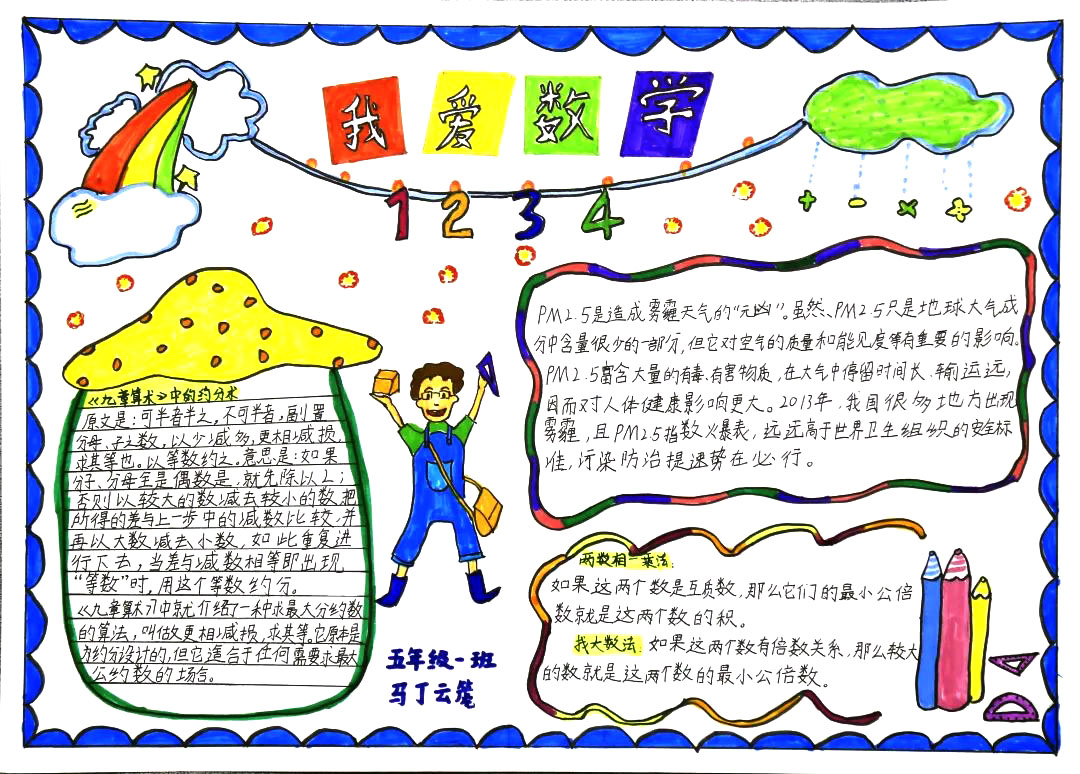 非常漂亮的数学学科手抄报10张-图1