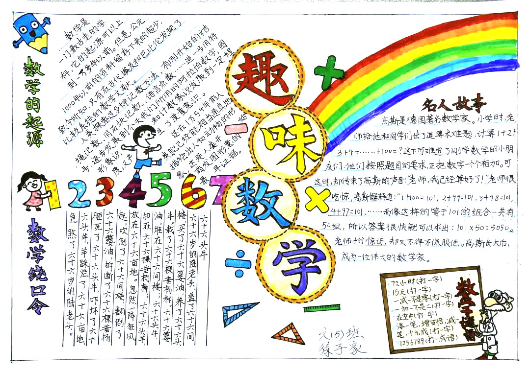 非常漂亮的数学学科手抄报10张-图5