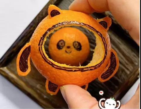 亲子手工——橘子制作冰墩墩教程