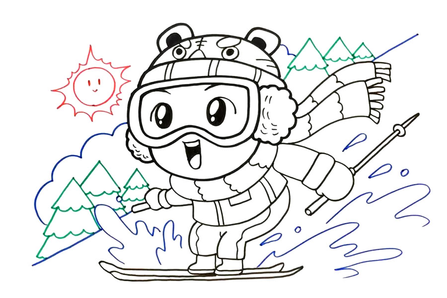 学画一个滑雪的小人-图5