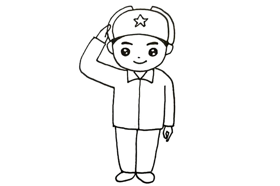 学习雷锋简笔画怎么画-图7