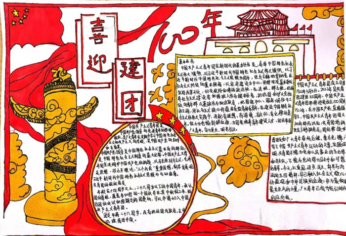 10张以建团百年为主题的手抄报（附手抄报内容）-图4