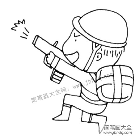 4.画出士兵的身体好武器，士兵就完成了