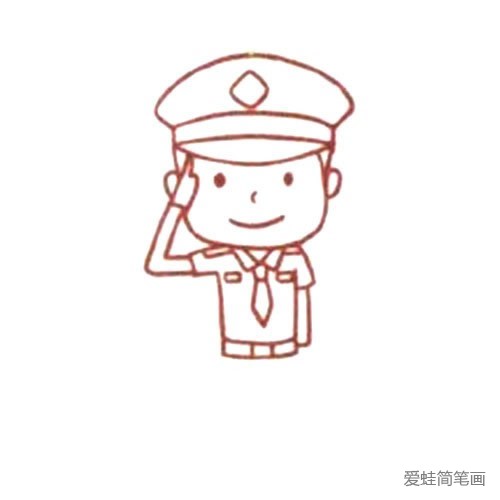 警察敬礼的简笔画