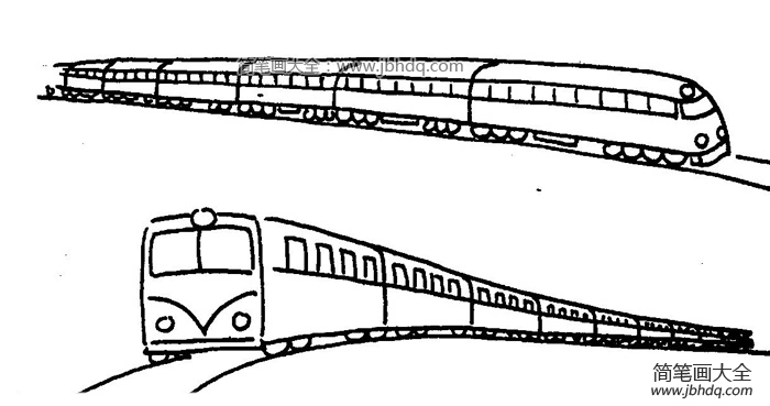 城市轻轨简笔画图片