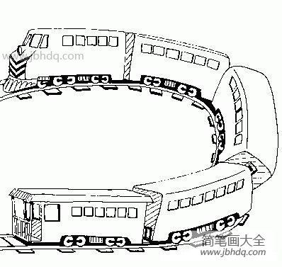 爬坡的火车简笔画图片