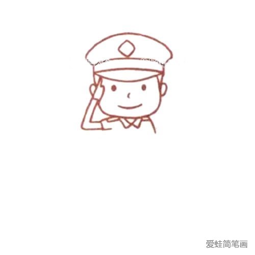 警察敬礼的简笔画