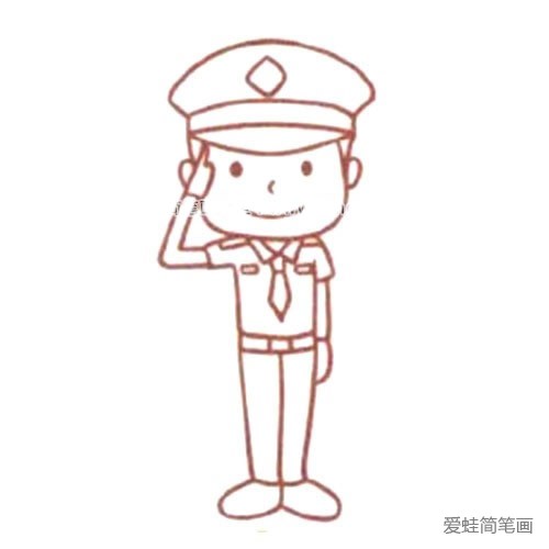 警察敬礼的简笔画