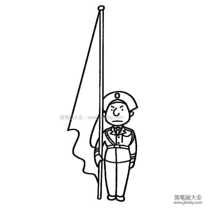 升旗手简笔画图片