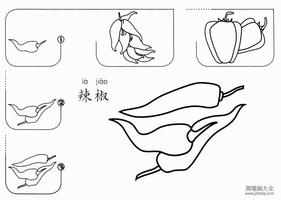 如何画辣椒