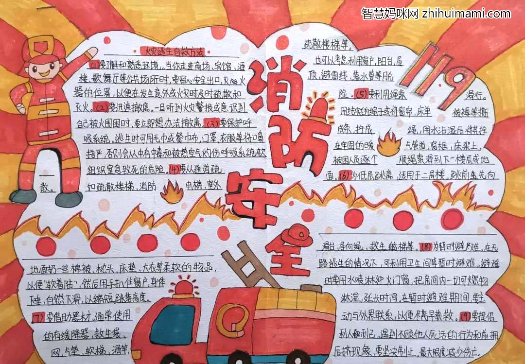消防安全人人有责，9张消防安全主题手抄报优秀作品-图9