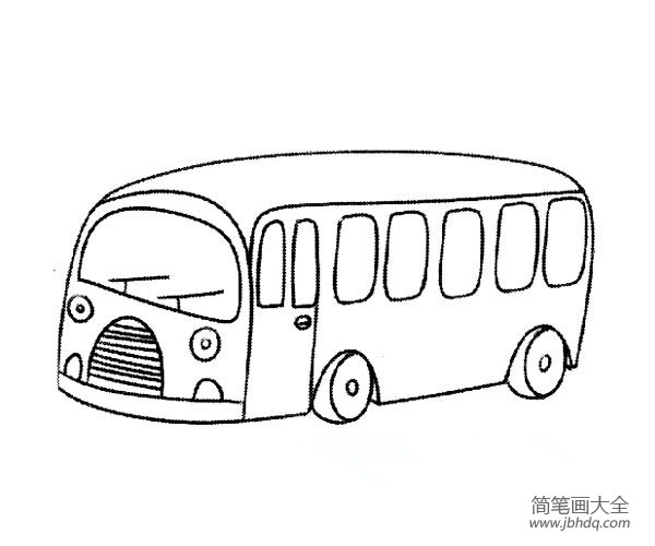 交通工具简笔画 公交汽车简笔画内容图片