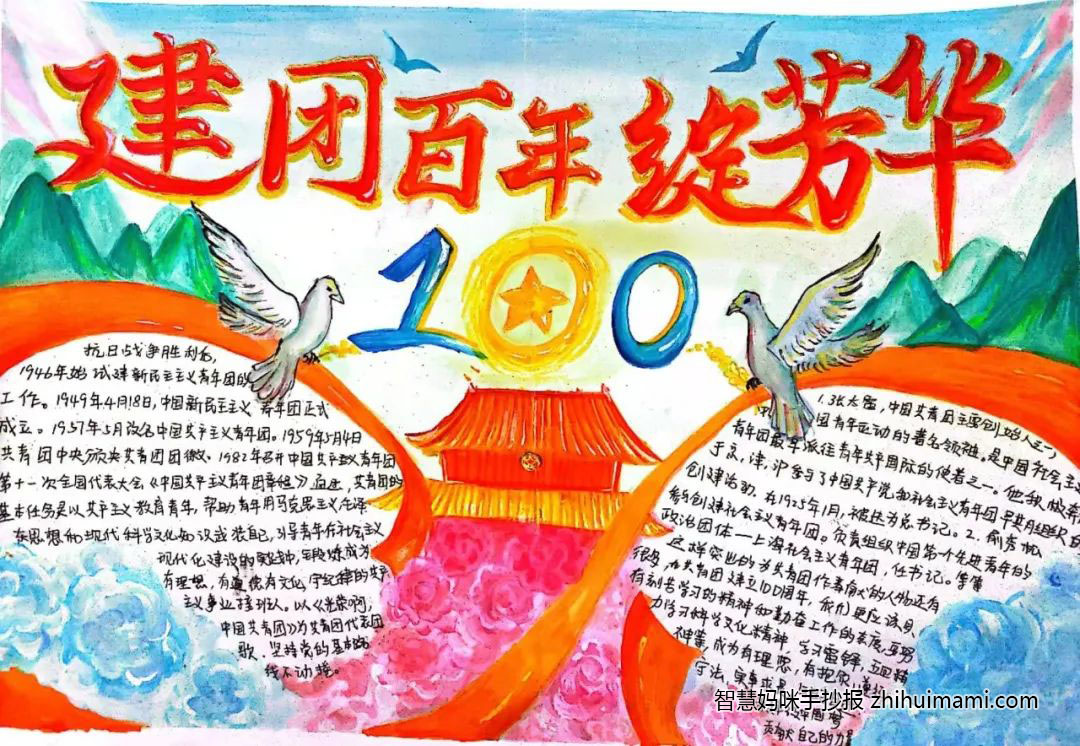 2022年庆祝建团百年手抄报一等奖(10张)-图1 2022年庆祝建团百年手抄报一等奖(10张)-图1