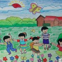 六一儿童画画图片-祖国的花朵