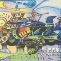 三等奖获奖科幻画《119战舰》