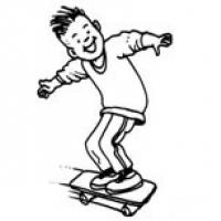 滑板男孩简笔画人物 滑板男孩人物简笔画步骤图片大全