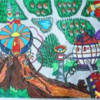 科幻画获奖作品赏析_《神奇的火山能源转换器》
