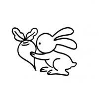 抱着萝卜的兔子简笔画图片