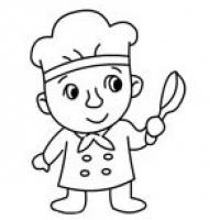 小厨师简笔画人物 小厨师人物简笔画步骤图片大全