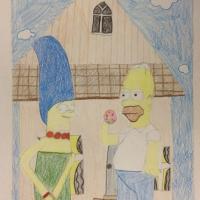 辛普森爸爸和妈妈动漫彩铅画作品分享