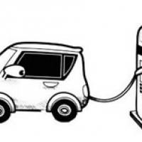 汽车充电桩的画法 正在充电的汽车简笔画图片