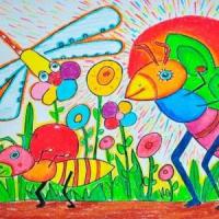 小蚂蚁大力士劳动节获奖的画作品分享